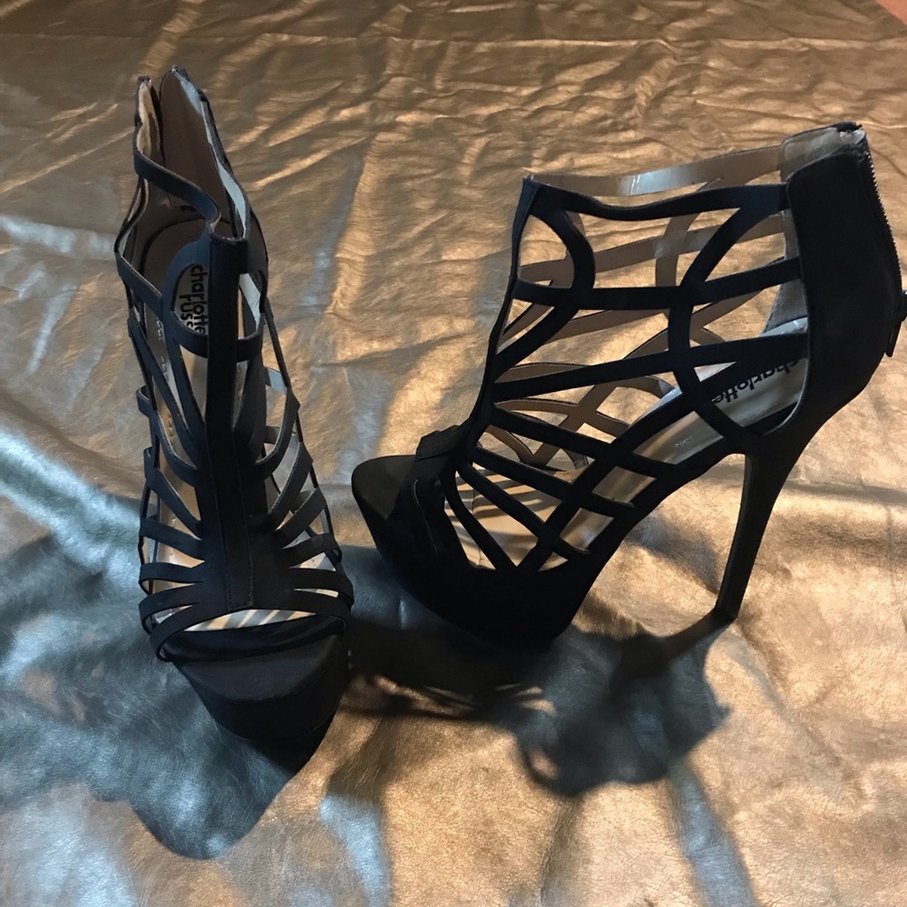 Sexy Strappy Black Heels